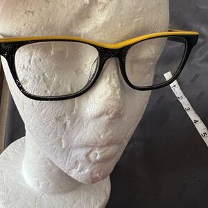 UNISEX FUZION EYEGLASS FRAMES yellow black & white design funky cute rare